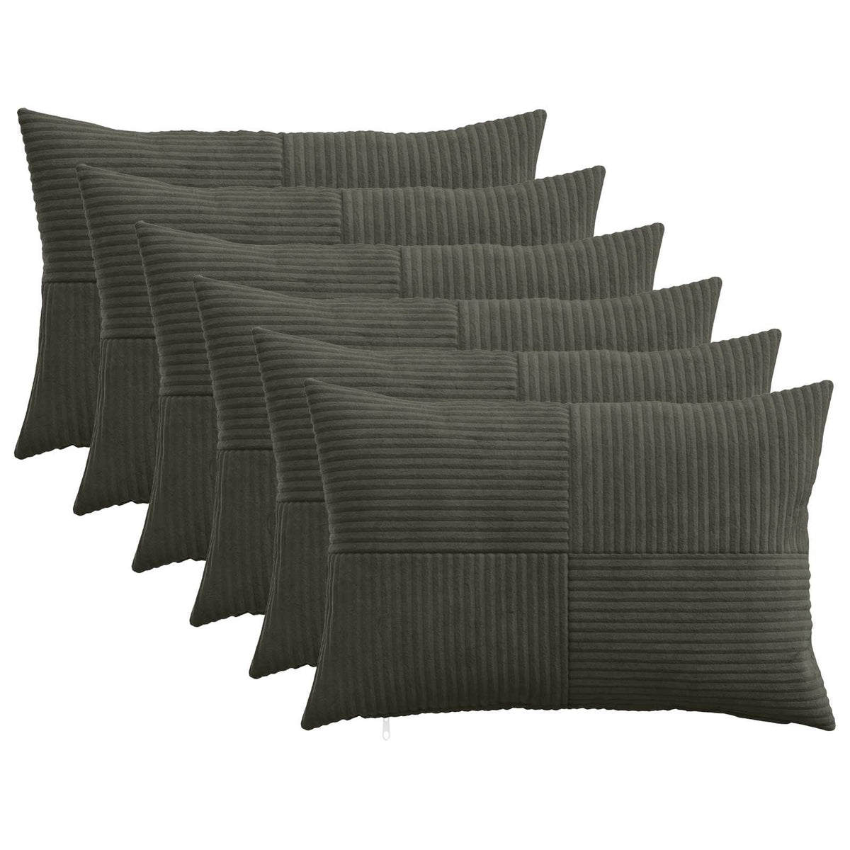 vidaXL Poszewka na poduszkę 6 pcs ALMELO antracytowy 40 x 60 cm