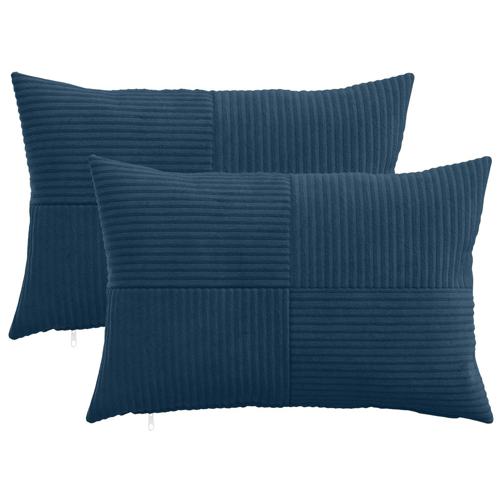 vidaXL Poszewka na poduszkę 2 pcs ALMELO Granatowy 40 x 60 cm sztruks