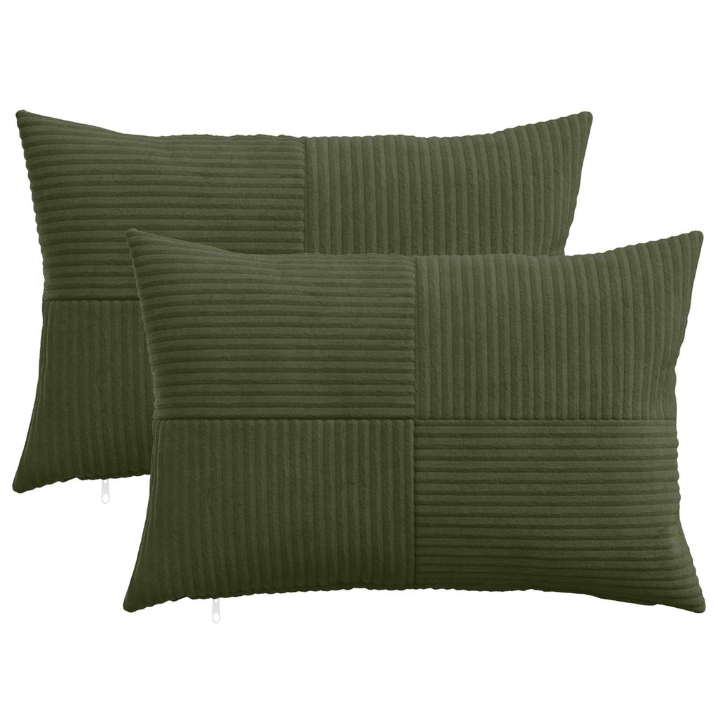 vidaXL Poszewka na poduszkę 2 pcs ALMELO zielony 40 x 60 cm sztruks