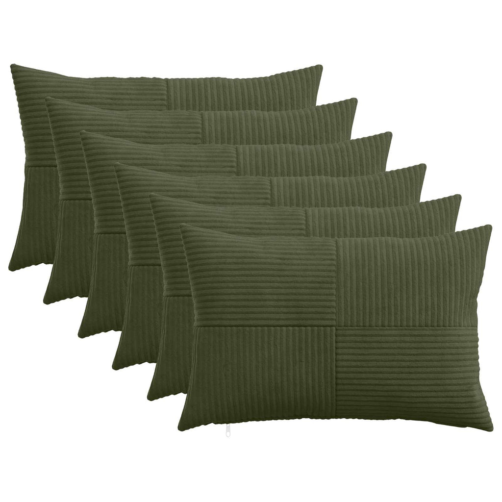vidaXL Poszewka na poduszkę 6 pcs ALMELO zielony 40 x 60 cm sztruks