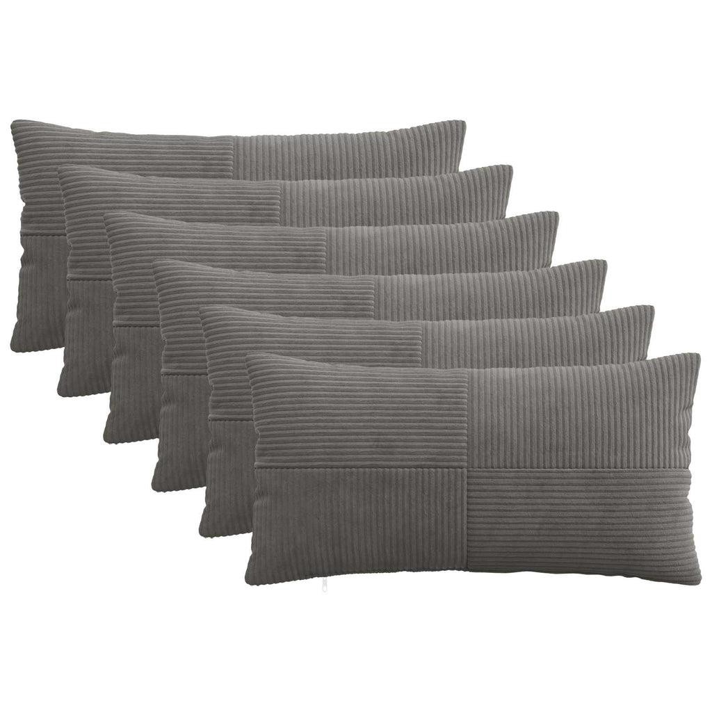 vidaXL Poszewka na poduszkę 6 pcs ALMELO ciemnoszary 40 x 70 cm