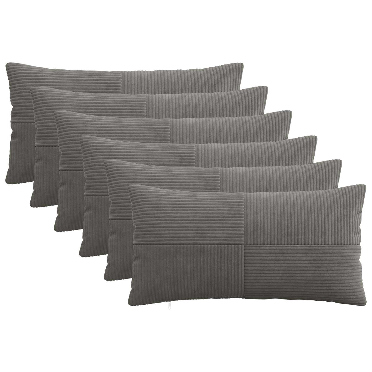 vidaXL Poszewka na poduszkę 6 pcs ALMELO ciemnoszary 40 x 70 cm
