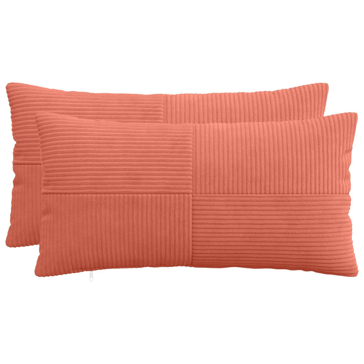 vidaXL Poszewka na poduszkę 2 pcs ALMELO Czerwono-pomarańczowy sztruks