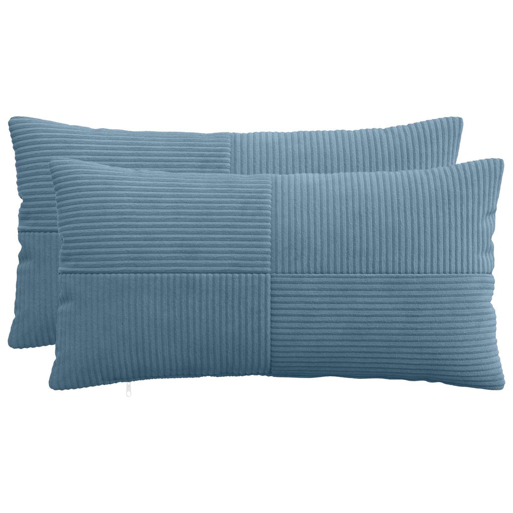 vidaXL Poszewka na poduszkę 2 pcs ALMELO niebieski 40 x 70 cm sztruks
