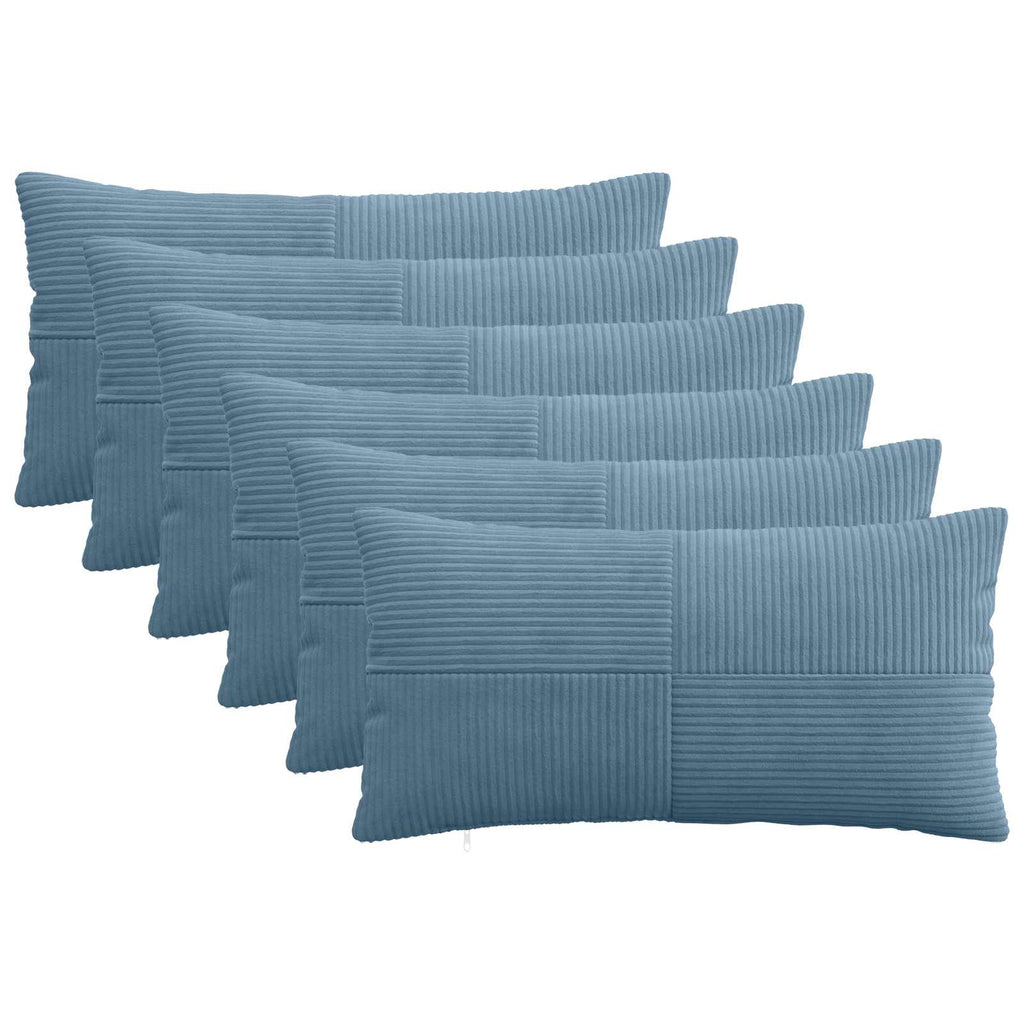 vidaXL Poszewka na poduszkę 6 pcs ALMELO niebieski 40 x 70 cm sztruks