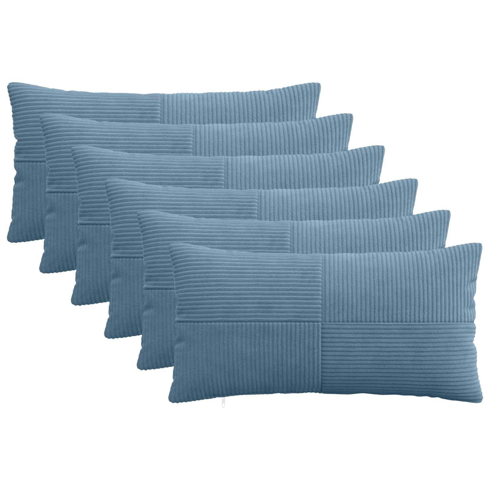 vidaXL Poszewka na poduszkę 6 pcs ALMELO niebieski 40 x 70 cm sztruks