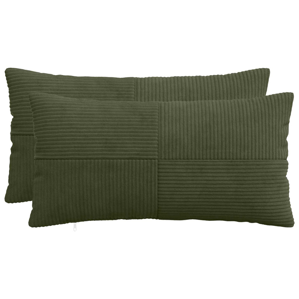 vidaXL Poszewka na poduszkę 2 pcs ALMELO zielony 40 x 70 cm sztruks