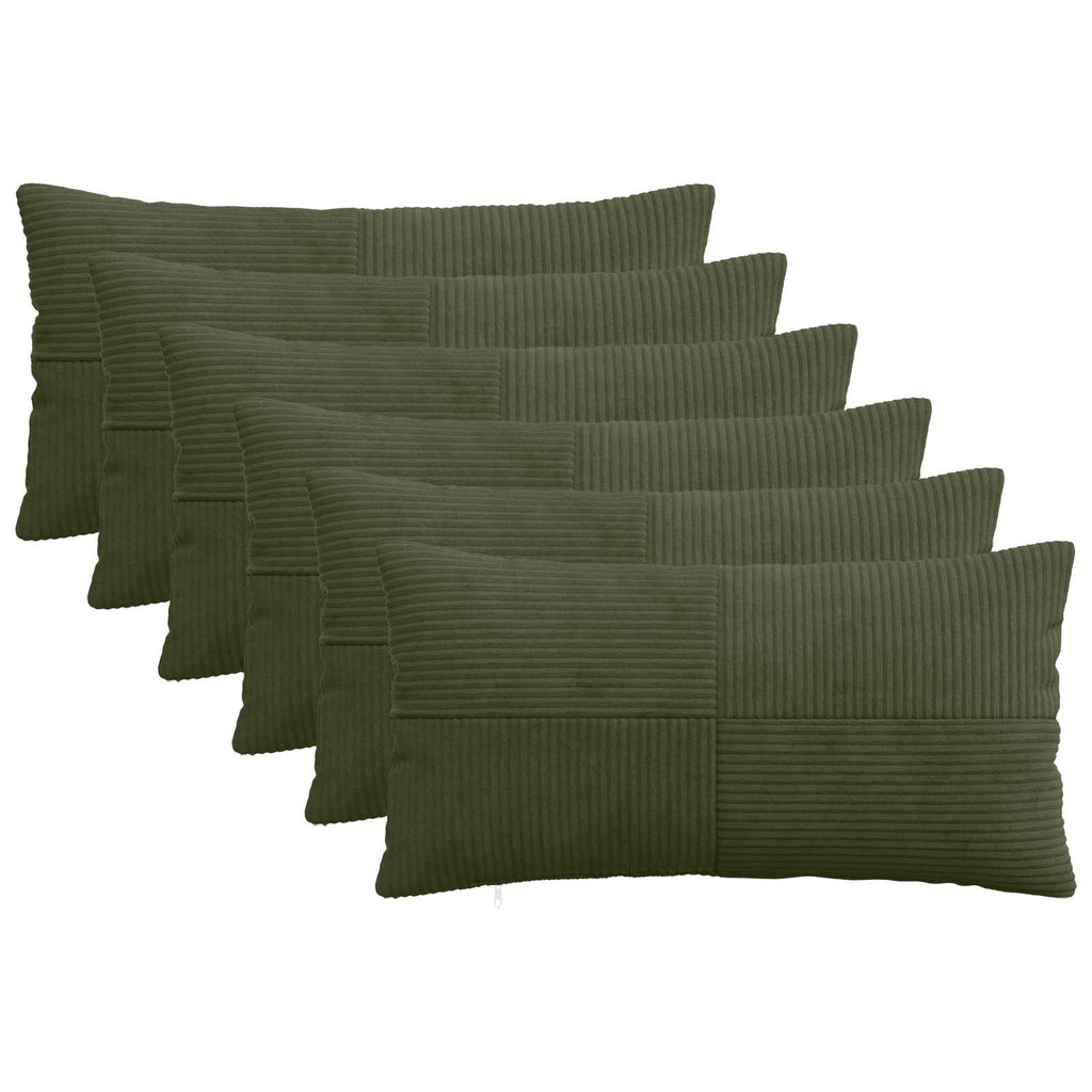 vidaXL Poszewka na poduszkę 6 pcs ALMELO zielony 40 x 70 cm sztruks