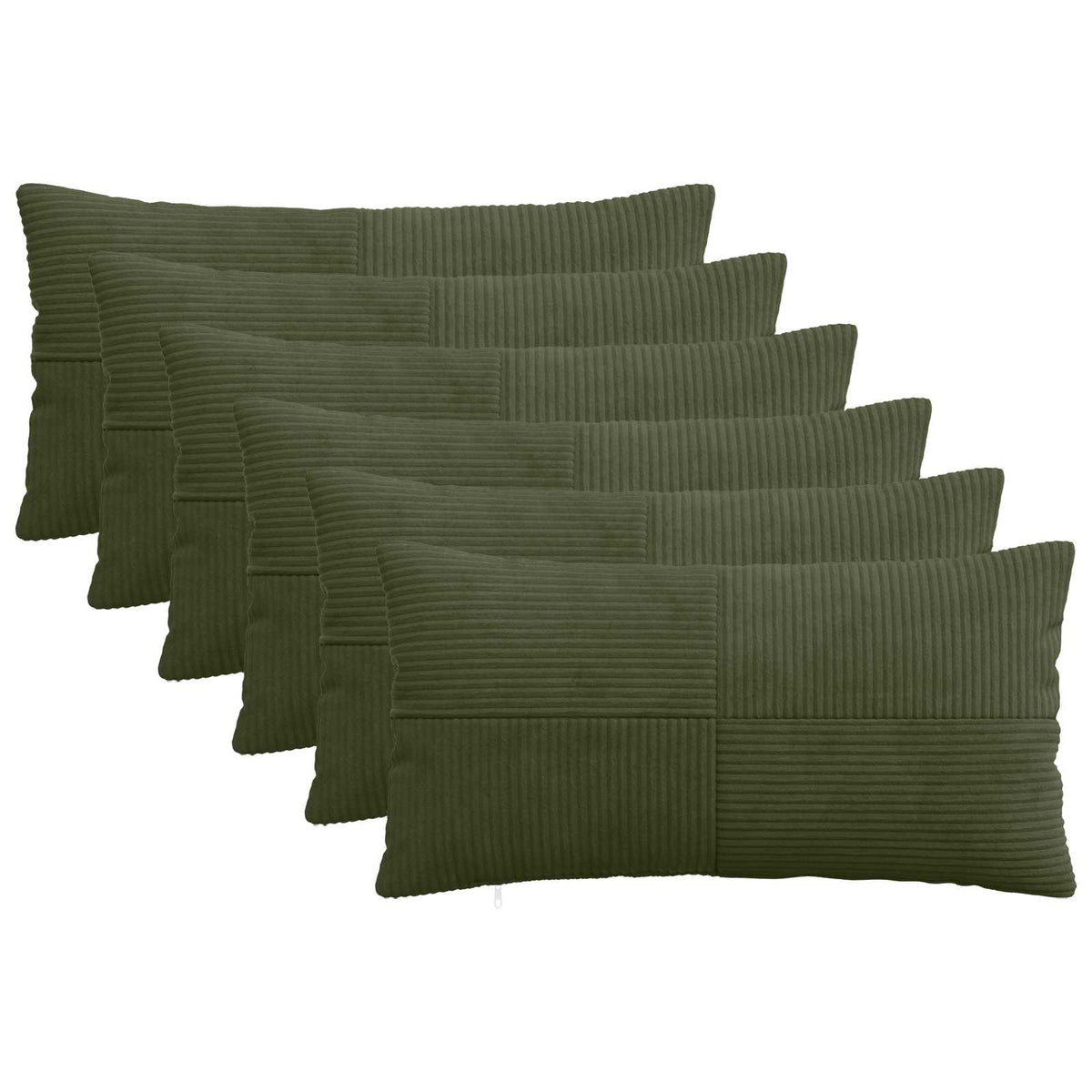 vidaXL Poszewka na poduszkę 6 pcs ALMELO zielony 40 x 70 cm sztruks