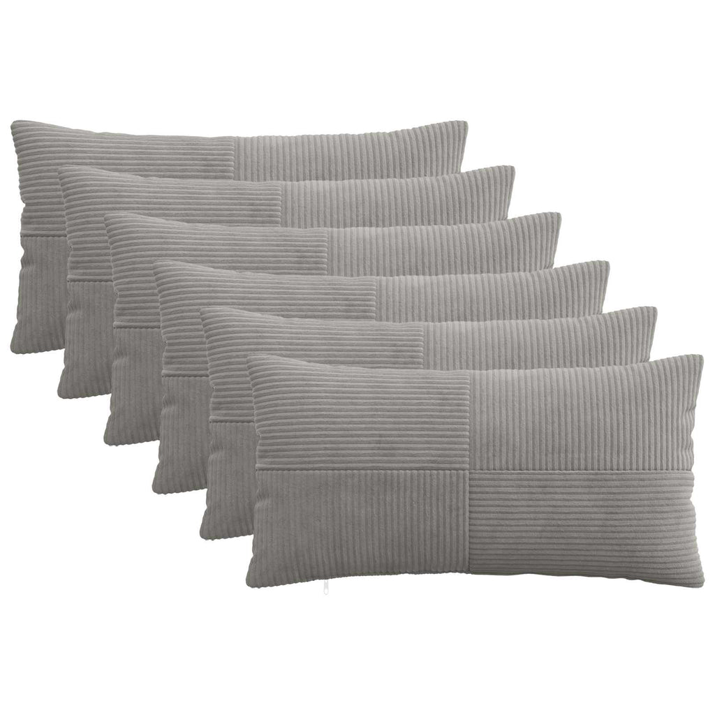 vidaXL Poszewka na poduszkę 6 pcs ALMELO jasnoszary 40 x 80 cm sztruks