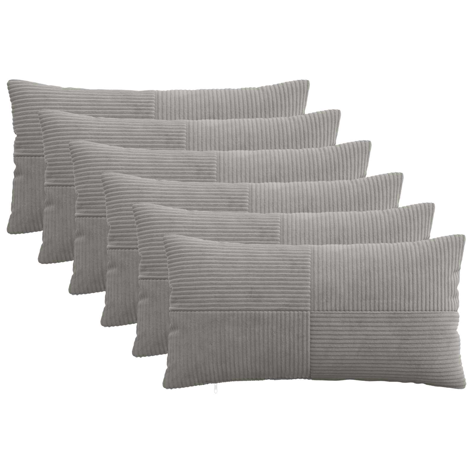 vidaXL Poszewka na poduszkę 6 pcs ALMELO jasnoszary 40 x 80 cm sztruks