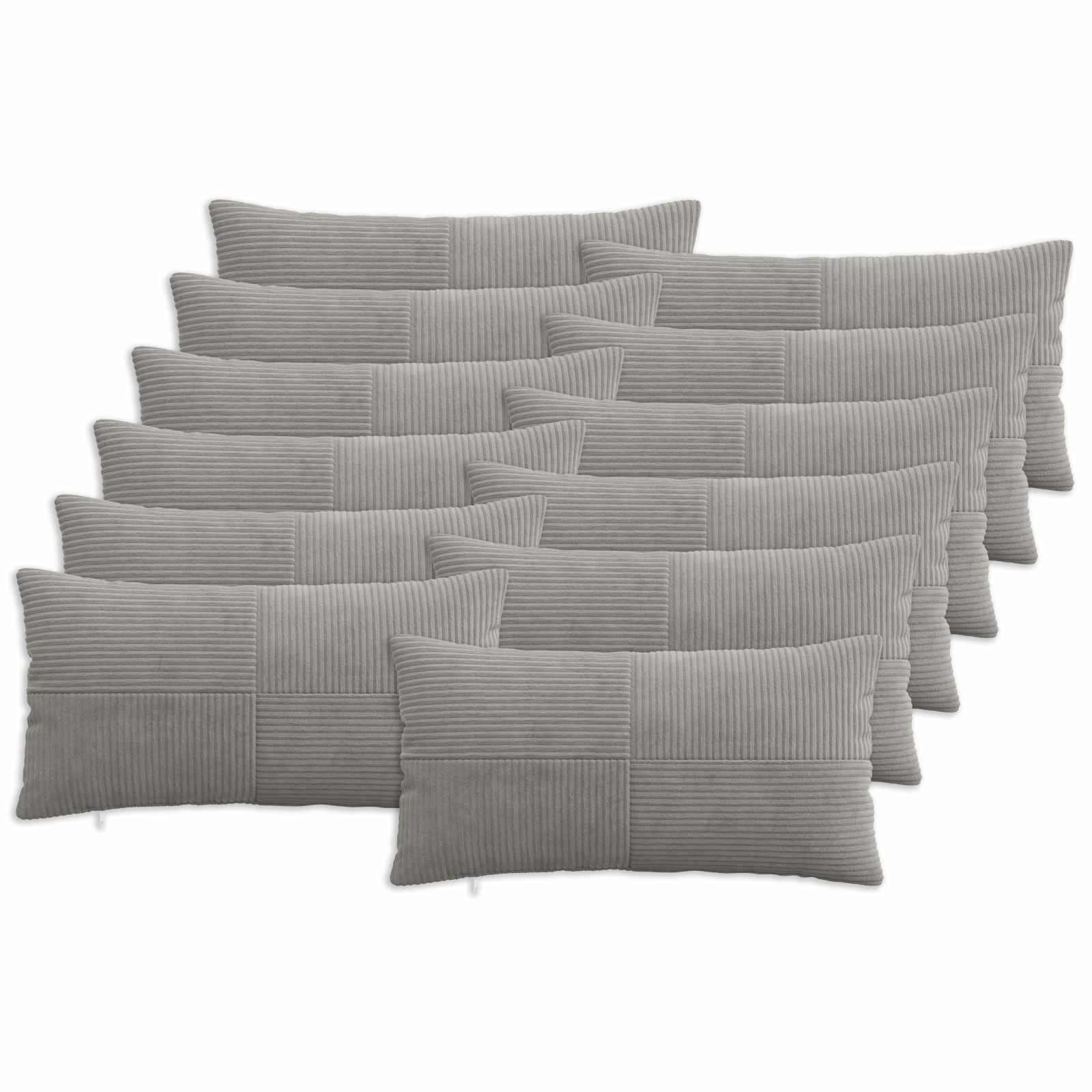 vidaXL Poszewka na poduszkę 12 pcs ALMELO jasnoszary 40 x 80 cm