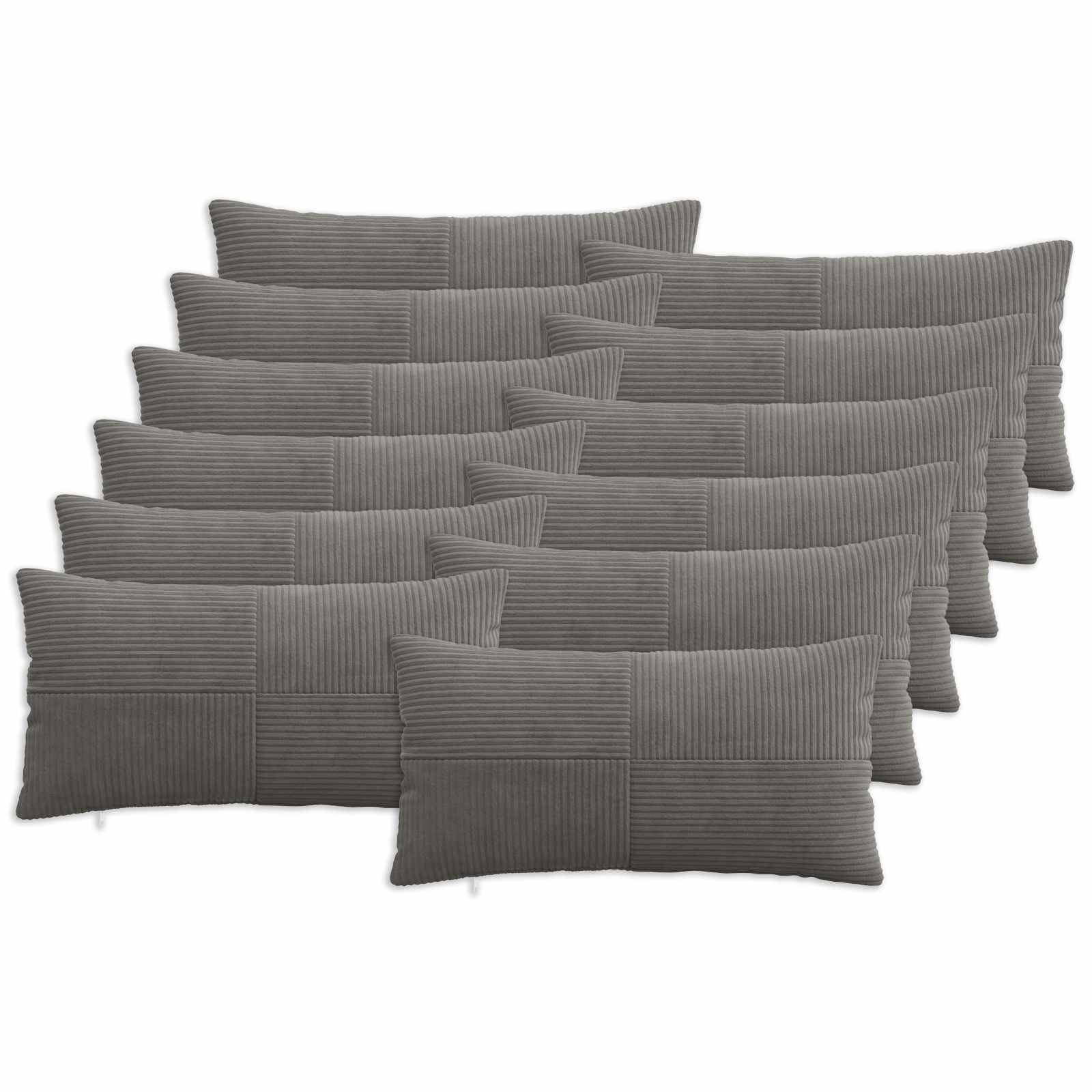 vidaXL Poszewka na poduszkę 12 pcs ALMELO ciemnoszary 40 x 80 cm