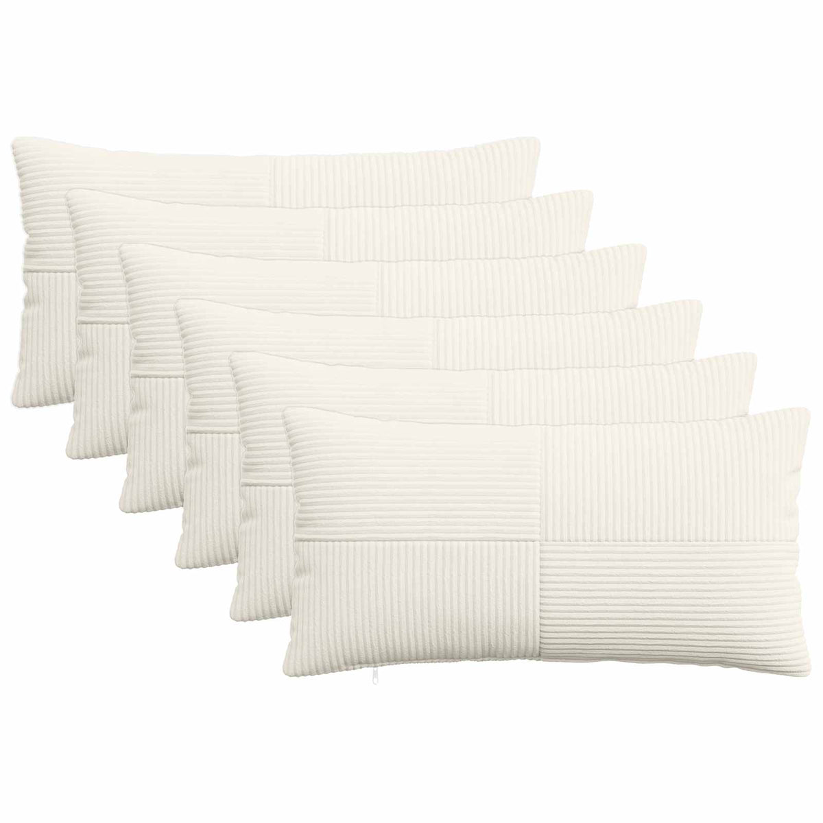 vidaXL Poszewka na poduszkę 6 pcs ALMELO kremowy 40 x 80 cm sztruks