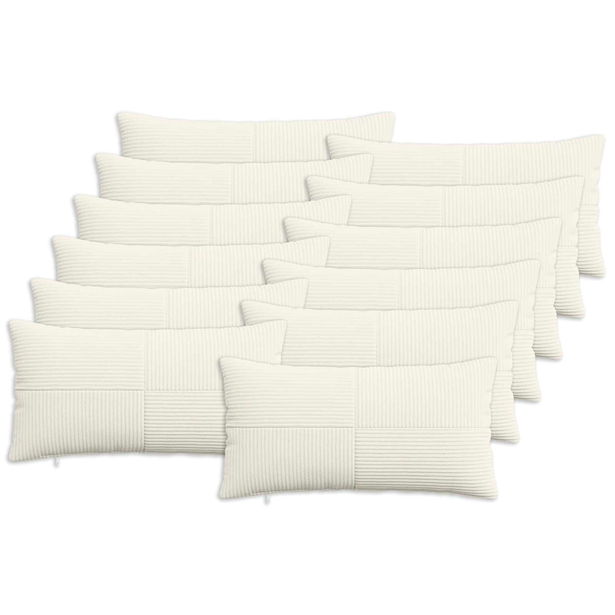 vidaXL Poszewka na poduszkę 12 pcs ALMELO kremowy 40 x 80 cm sztruks