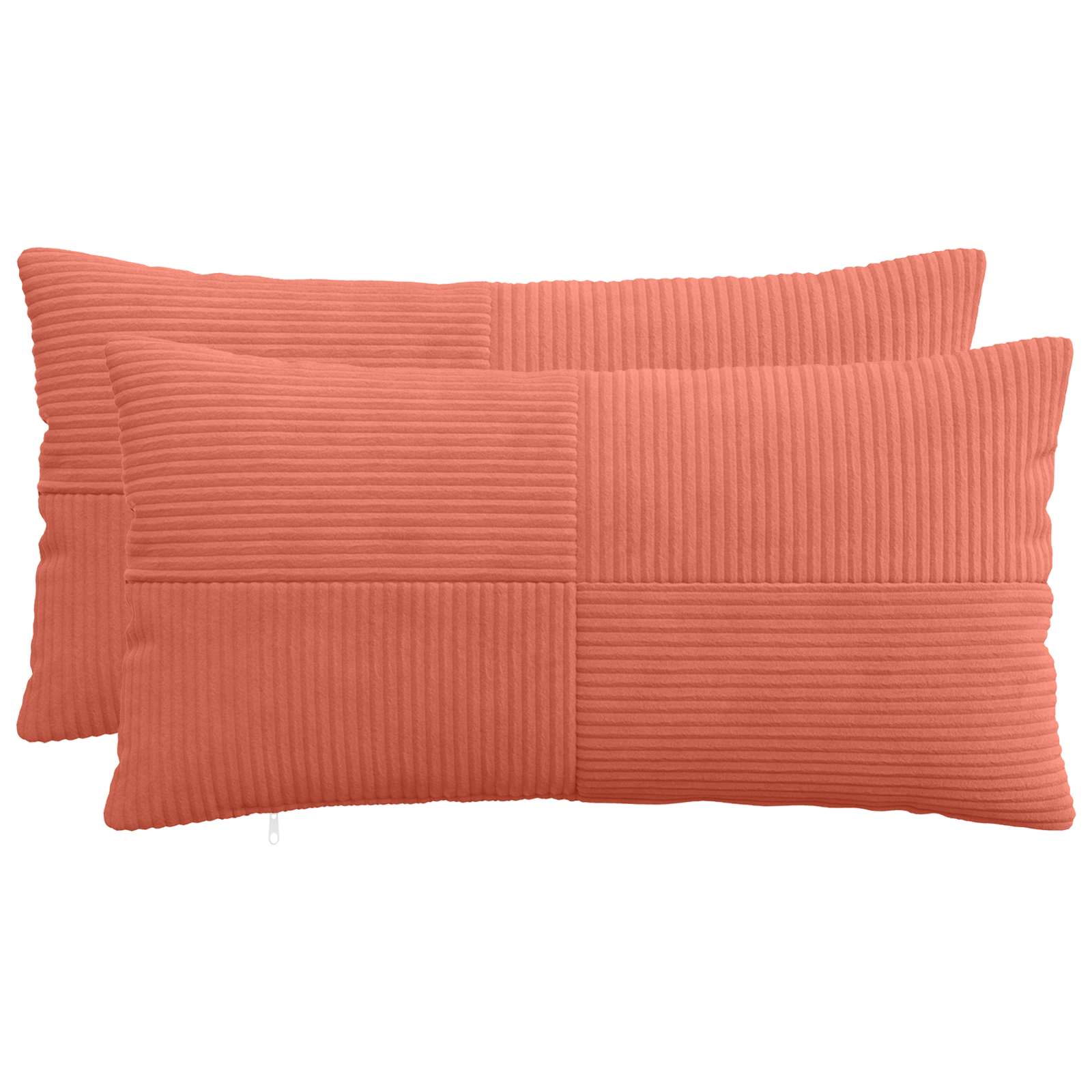 vidaXL Poszewka na poduszkę 2 pcs ALMELO Czerwono-pomarańczowy sztruks
