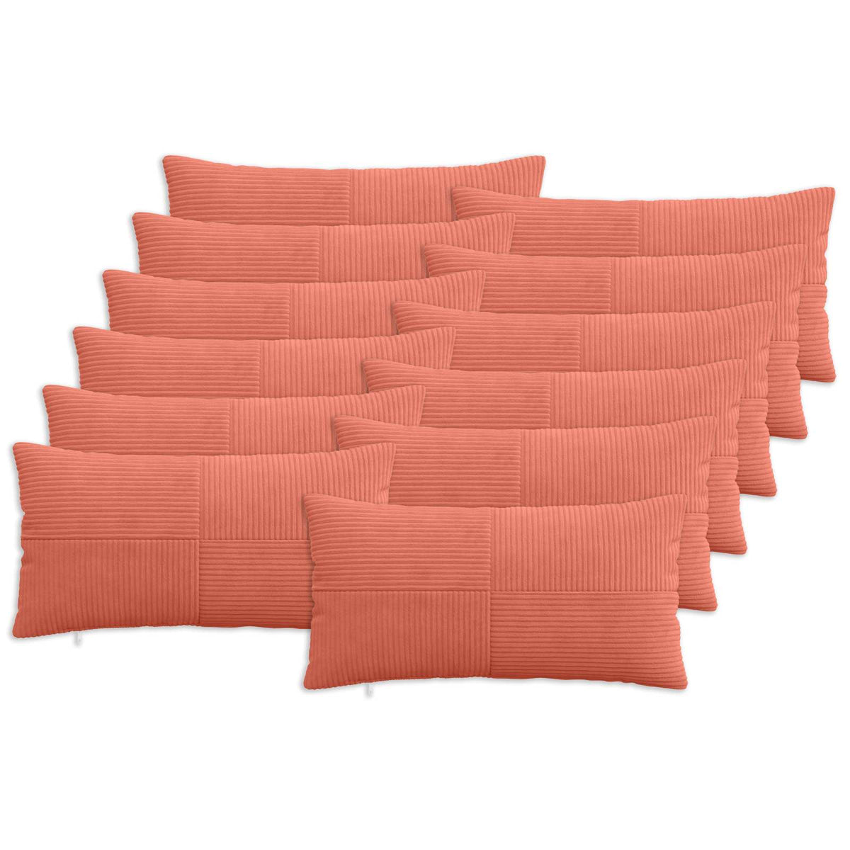 vidaXL Poszewka na poduszkę 12 pcs ALMELO Czerwono-pomarańczowy