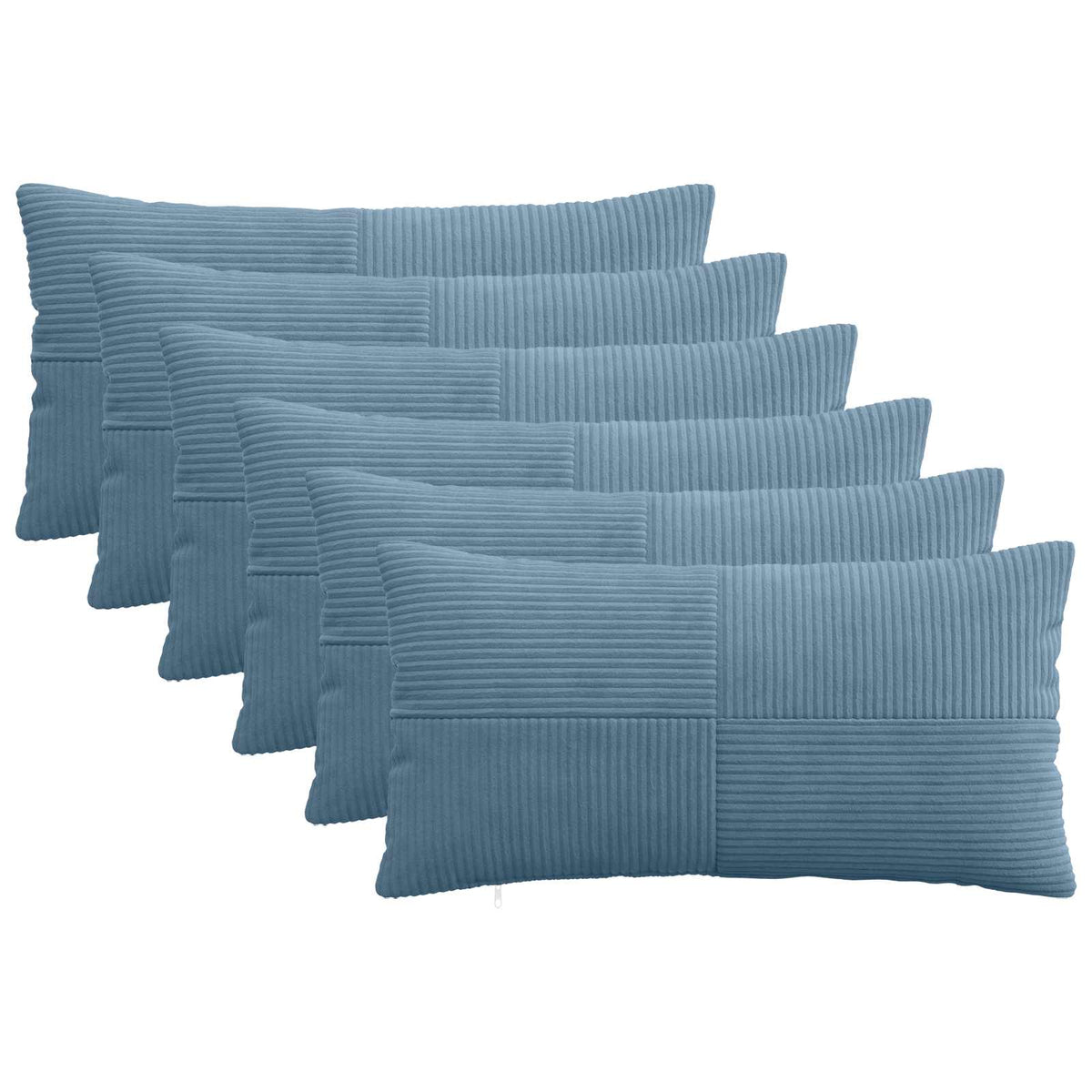 vidaXL Poszewka na poduszkę 6 pcs ALMELO niebieski 40 x 80 cm sztruks