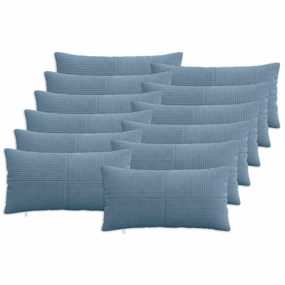 vidaXL Poszewka na poduszkę 12 pcs ALMELO niebieski 40 x 80 cm sztruks