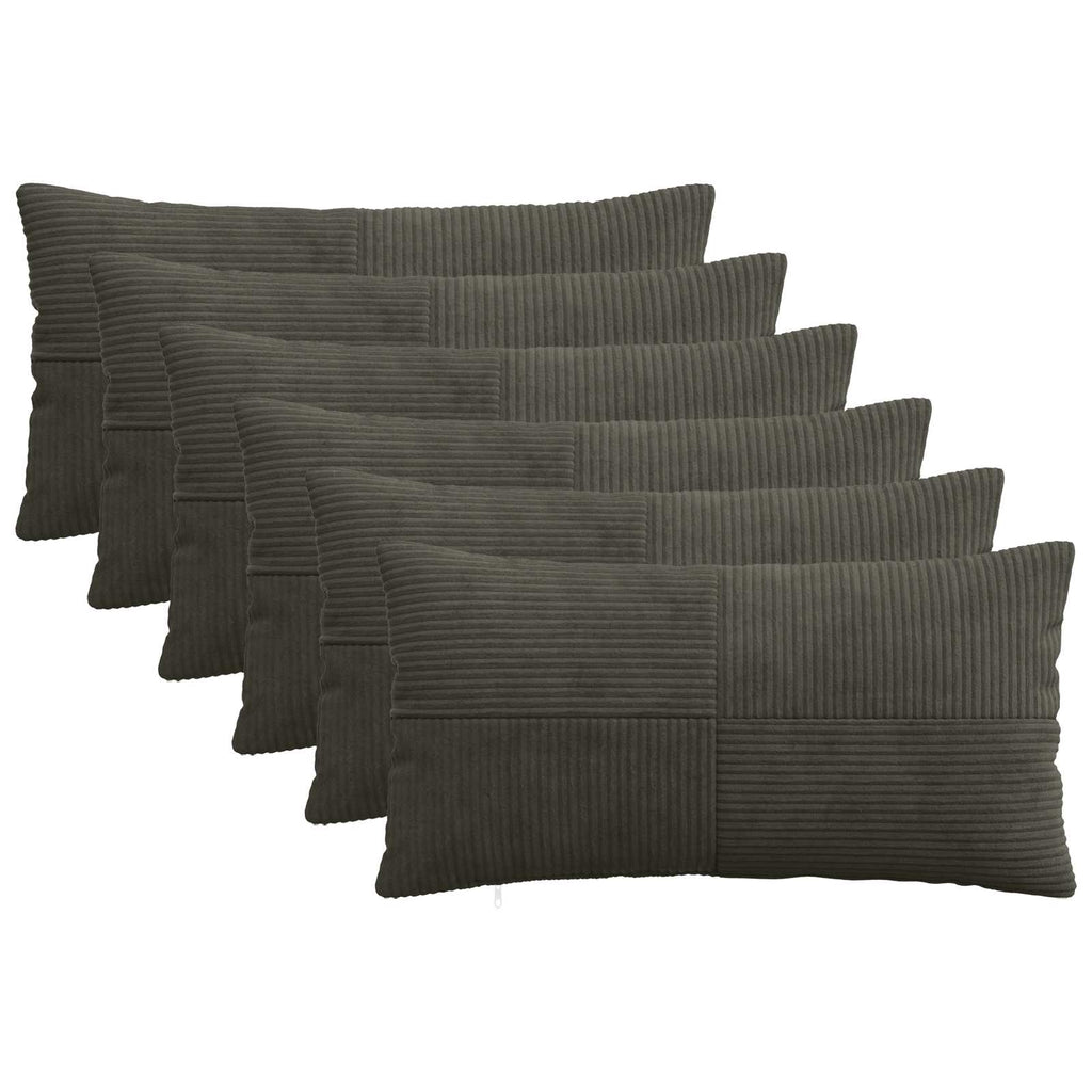 vidaXL Poszewka na poduszkę 6 pcs ALMELO antracytowy 40 x 80 cm