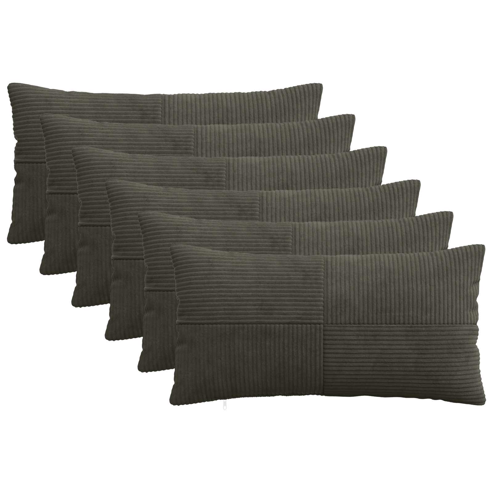 vidaXL Poszewka na poduszkę 6 pcs ALMELO antracytowy 40 x 80 cm