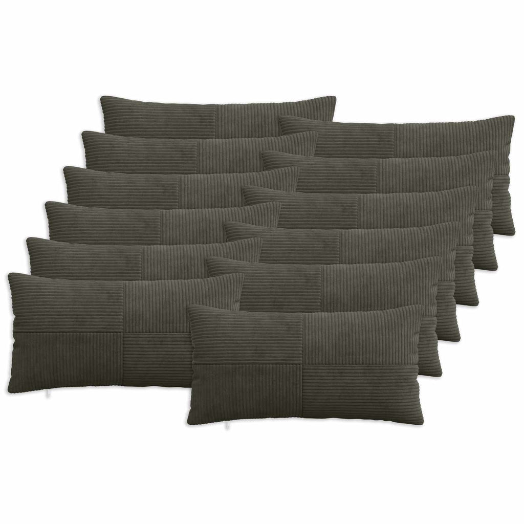 vidaXL Poszewka na poduszkę 12 pcs ALMELO antracytowy 40 x 80 cm