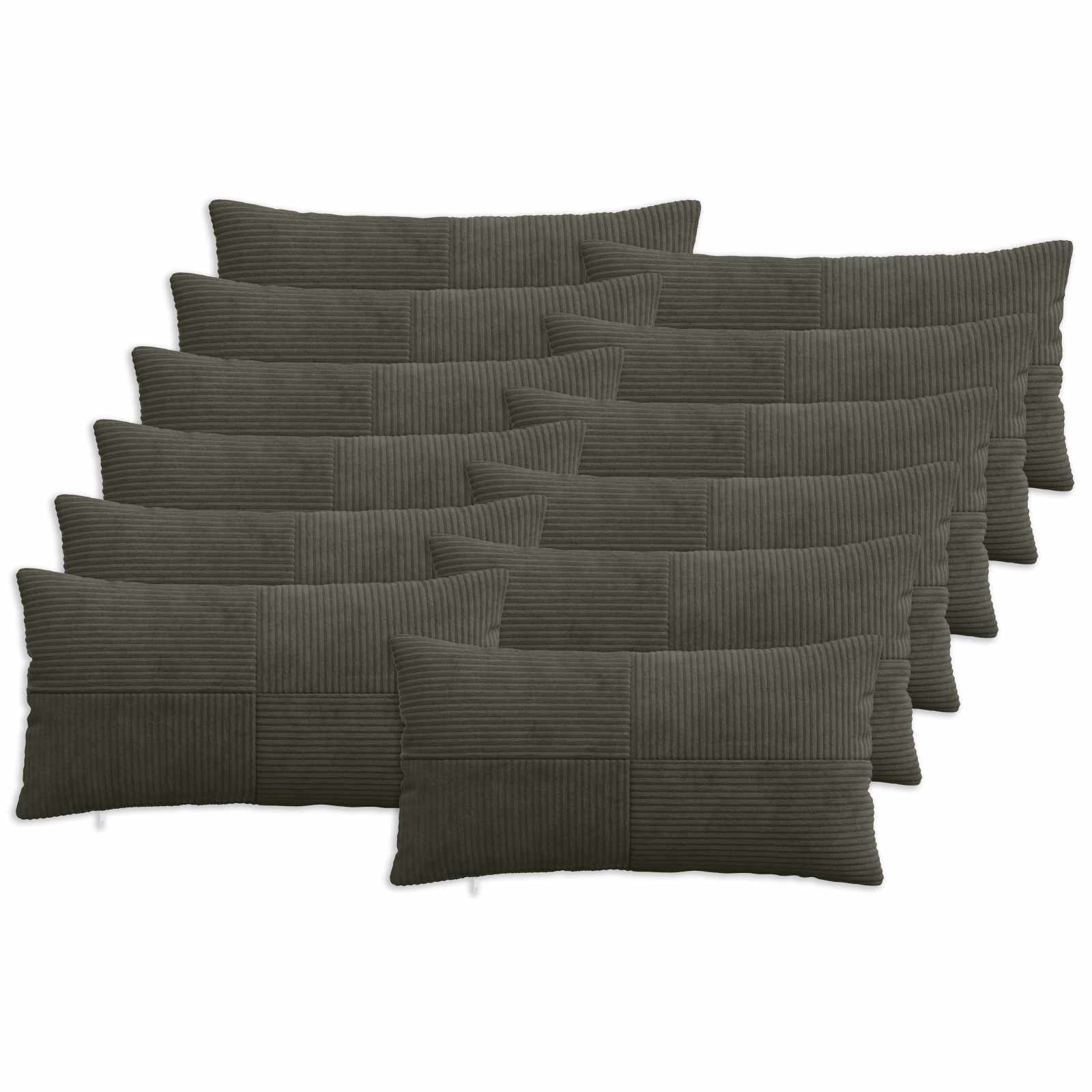 vidaXL Poszewka na poduszkę 12 pcs ALMELO antracytowy 40 x 80 cm