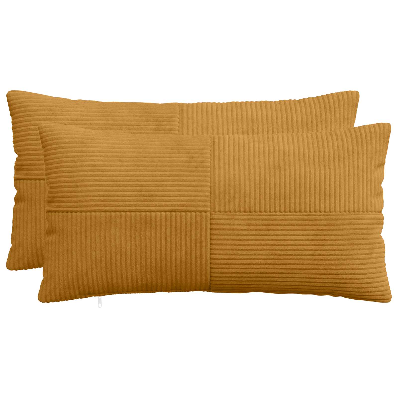 vidaXL Poszewka na poduszkę 2 pcs ALMELO żółty 40 x 80 cm sztruks