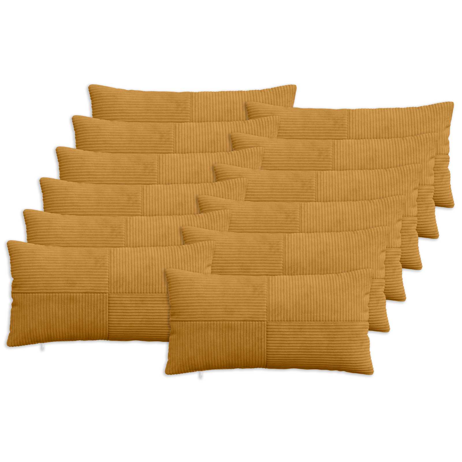 vidaXL Poszewka na poduszkę 12 pcs ALMELO żółty 40 x 80 cm sztruks