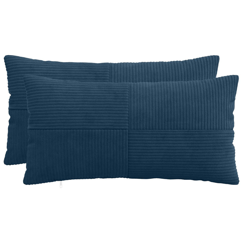 vidaXL Poszewka na poduszkę 2 pcs ALMELO Granatowy 40 x 80 cm sztruks