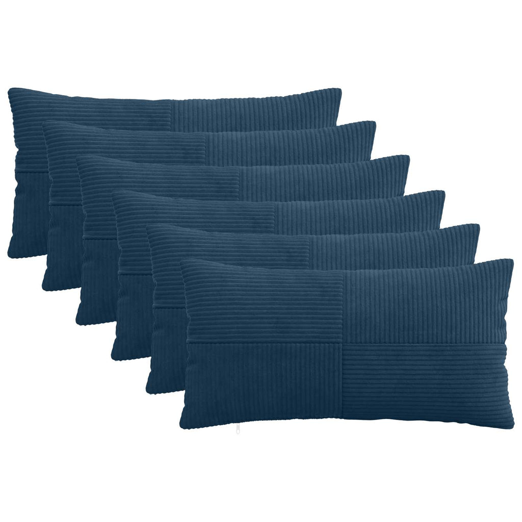 vidaXL Poszewka na poduszkę 6 pcs ALMELO Granatowy 40 x 80 cm sztruks