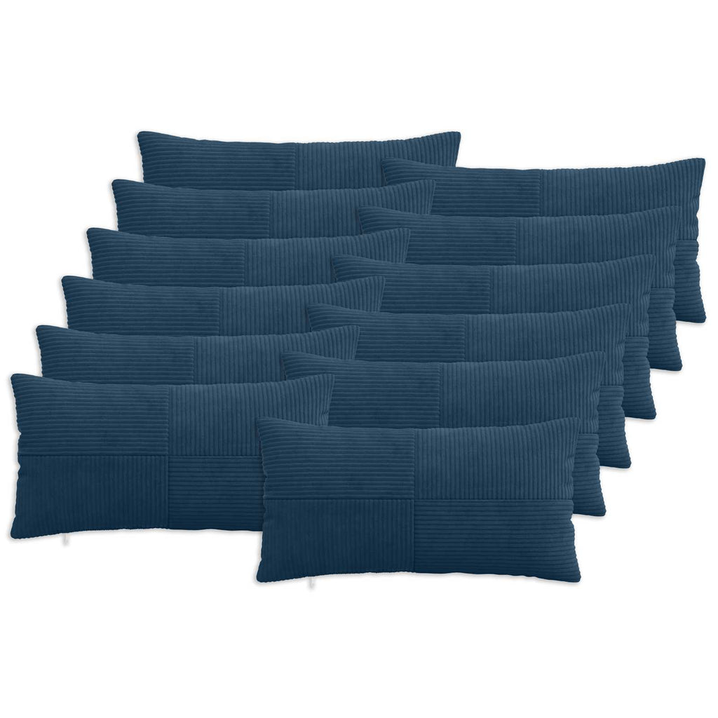 vidaXL Poszewka na poduszkę 12 pcs ALMELO Granatowy 40 x 80 cm sztruks