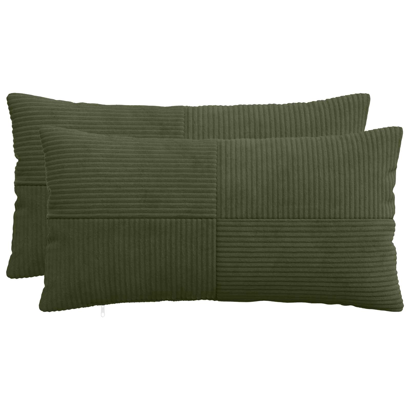vidaXL Poszewka na poduszkę 2 pcs ALMELO zielony 40 x 80 cm sztruks