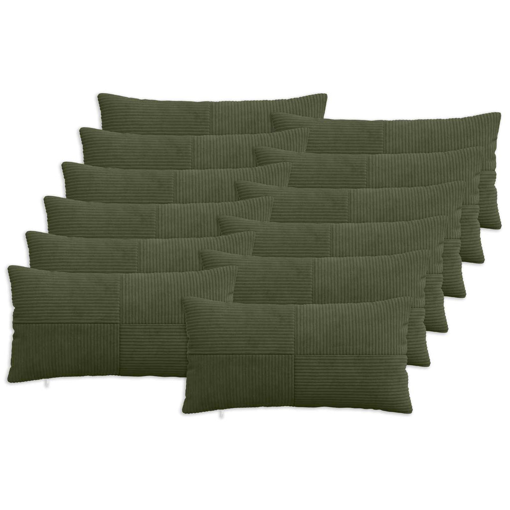 vidaXL Poszewka na poduszkę 12 pcs ALMELO zielony 40 x 80 cm sztruks
