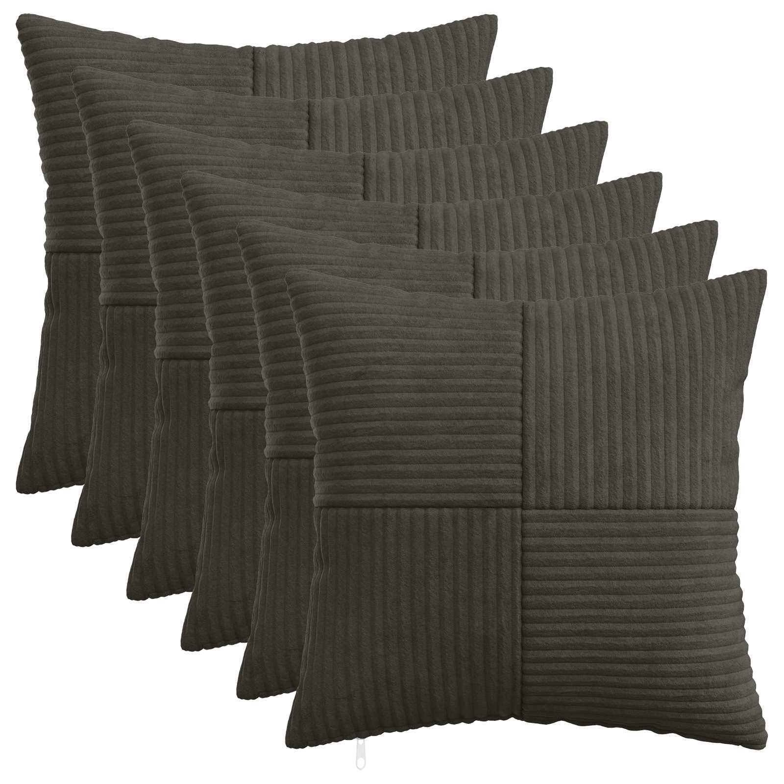 vidaXL Poszewka na poduszkę 6 pcs ALMELO antracytowy 45 x 45 cm