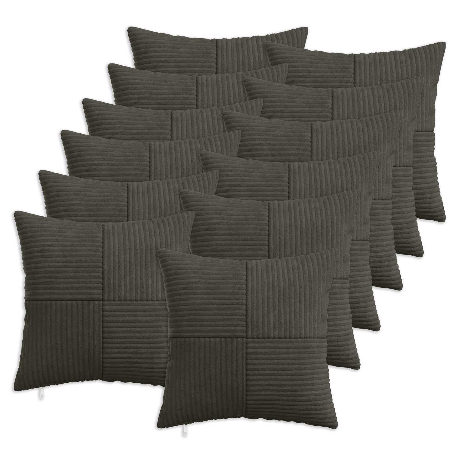 vidaXL Poszewka na poduszkę 12 pcs ALMELO antracytowy 45 x 45 cm