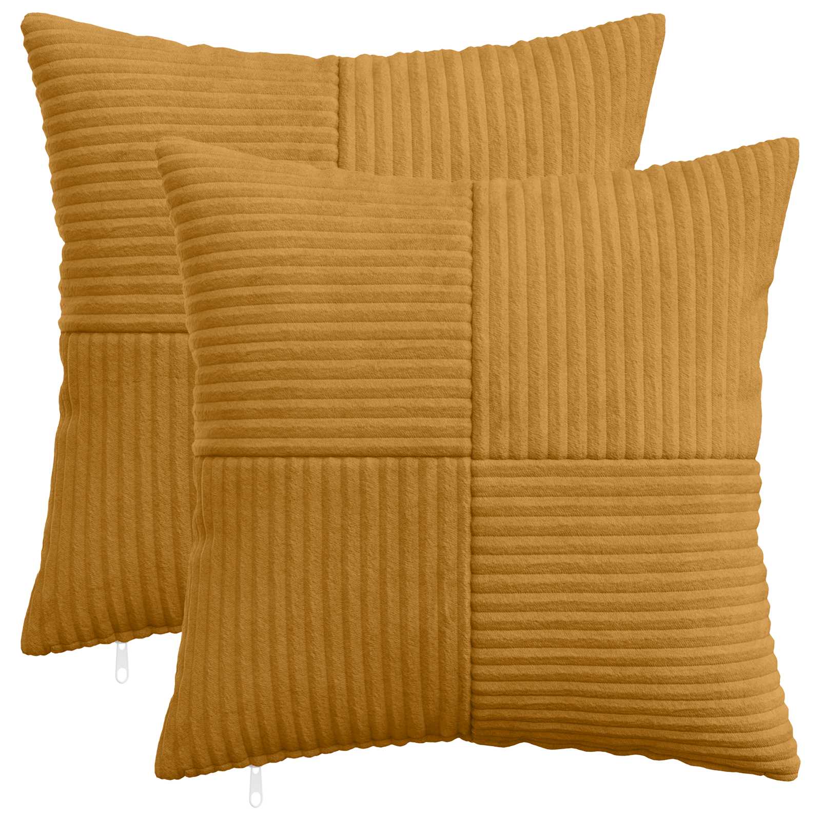 vidaXL Poszewka na poduszkę 2 pcs ALMELO żółty 45 x 45 cm sztruks