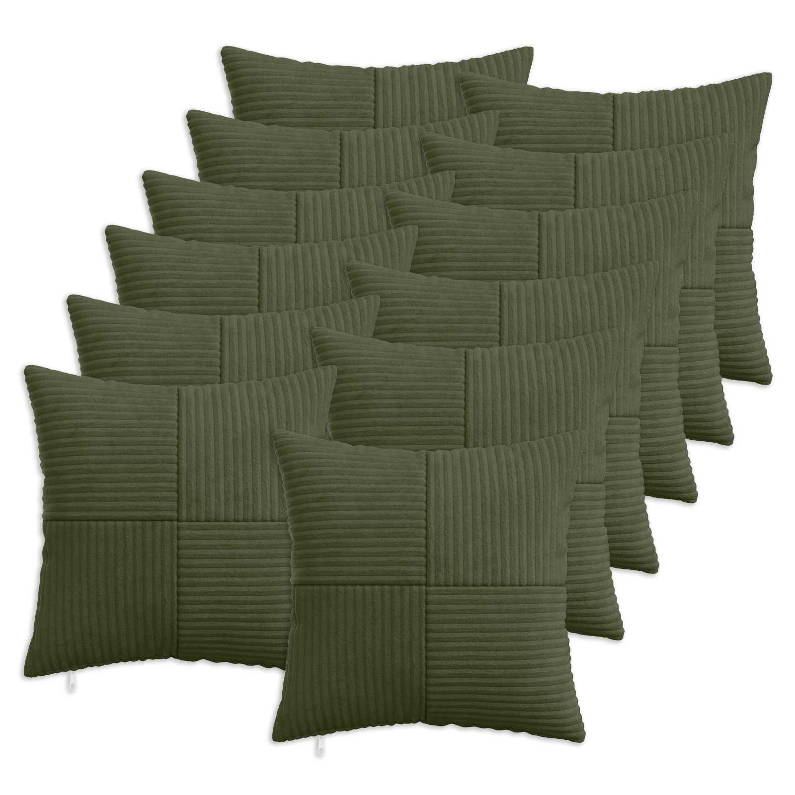 vidaXL Poszewka na poduszkę 12 pcs ALMELO zielony 45 x 45 cm sztruks
