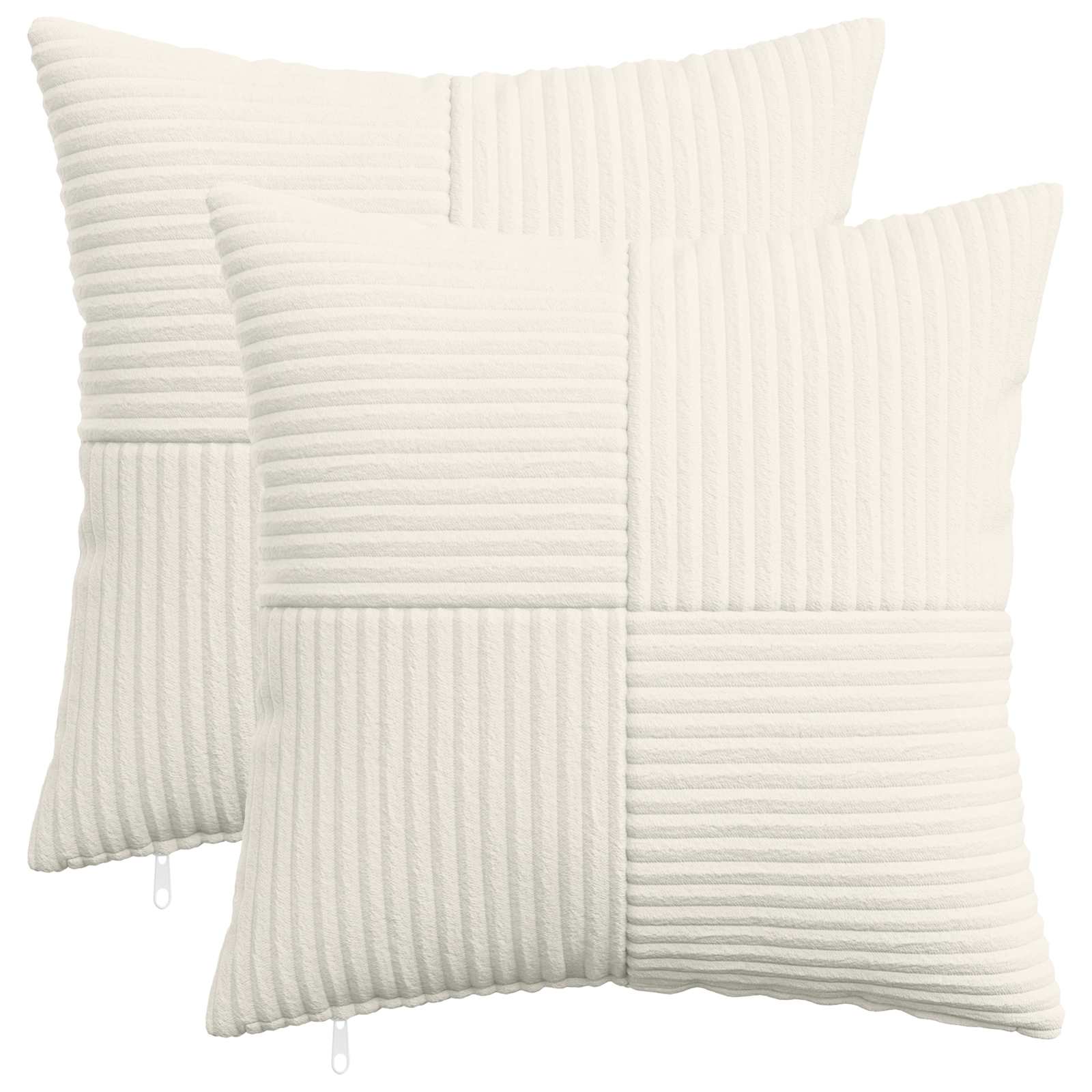vidaXL Poszewka na poduszkę 2 pcs ALMELO kremowy 50 x 50 cm sztruks