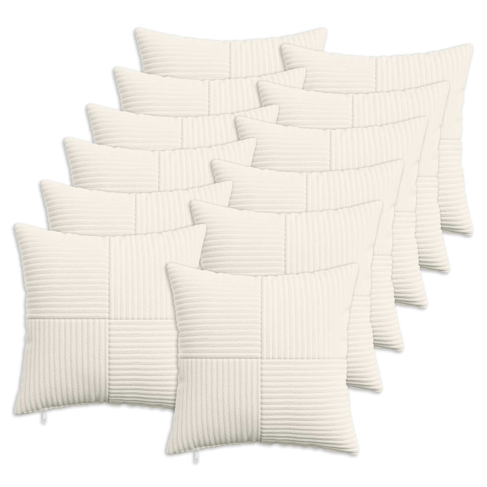 vidaXL Poszewka na poduszkę 12 pcs ALMELO kremowy 50 x 50 cm sztruks