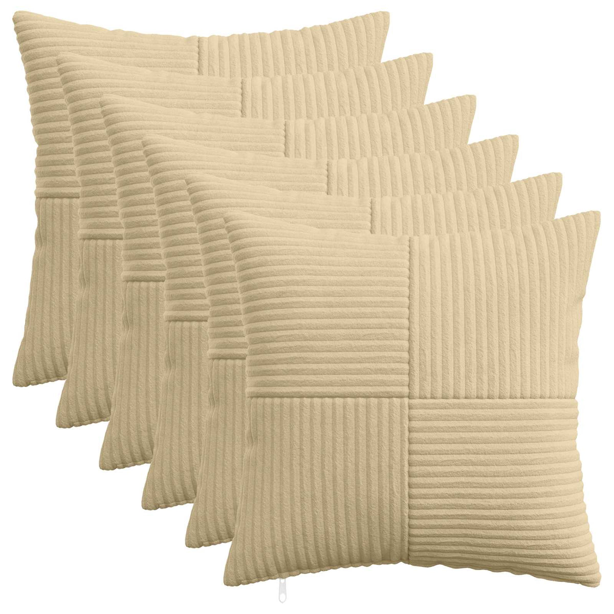 vidaXL Poszewka na poduszkę 6 pcs ALMELO Szary zielony 50 x 50 cm