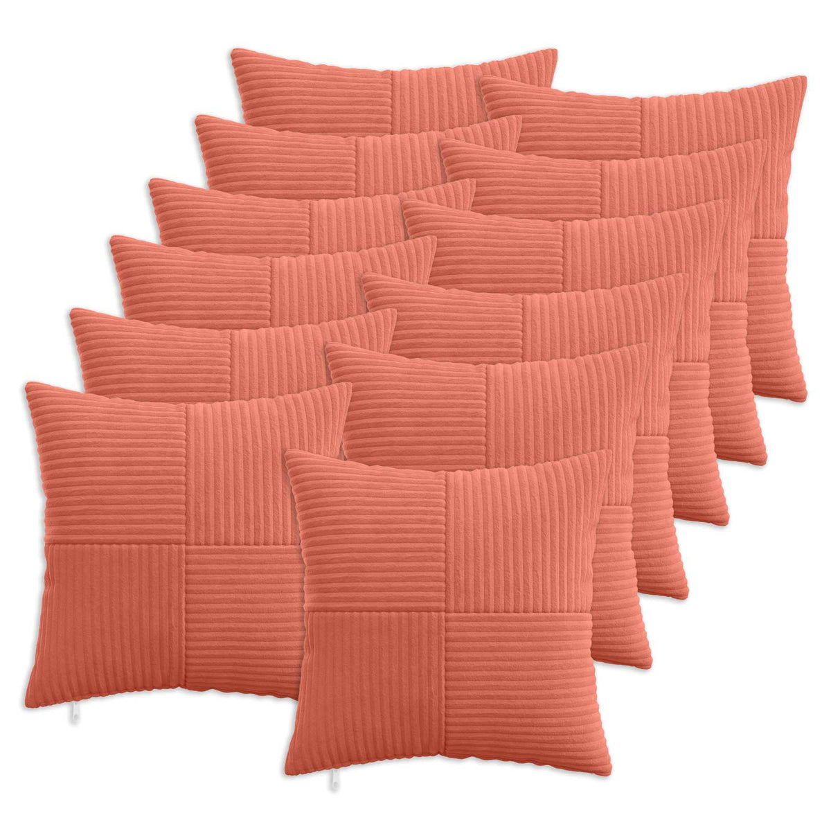 vidaXL Poszewka na poduszkę 12 pcs ALMELO Czerwono-pomarańczowy
