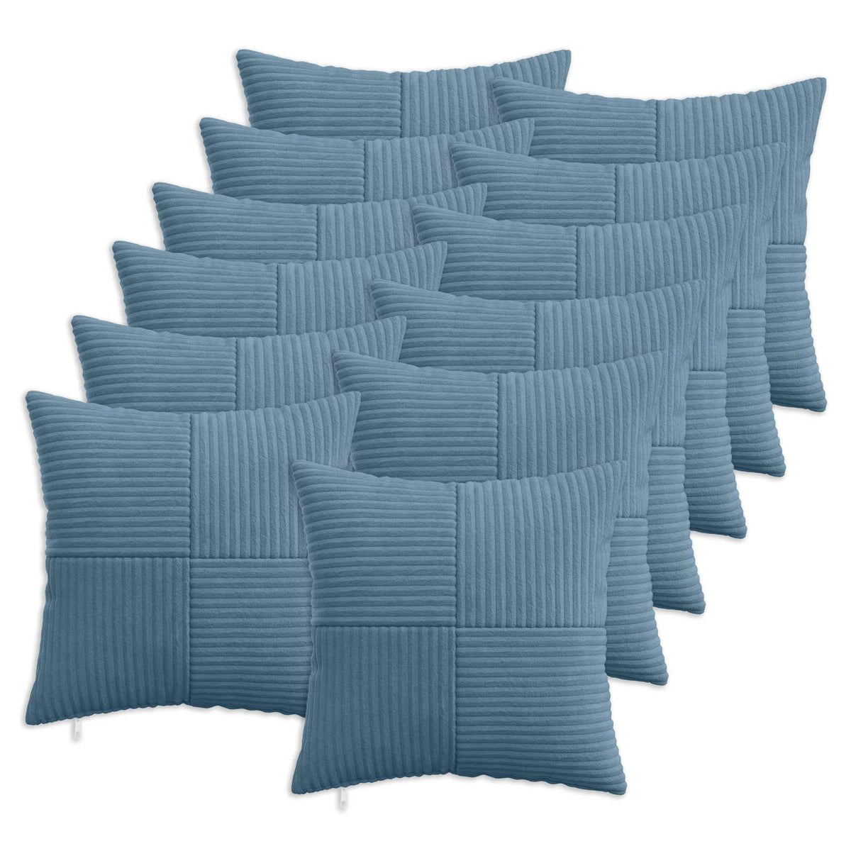 vidaXL Poszewka na poduszkę 12 pcs ALMELO niebieski 50 x 50 cm sztruks