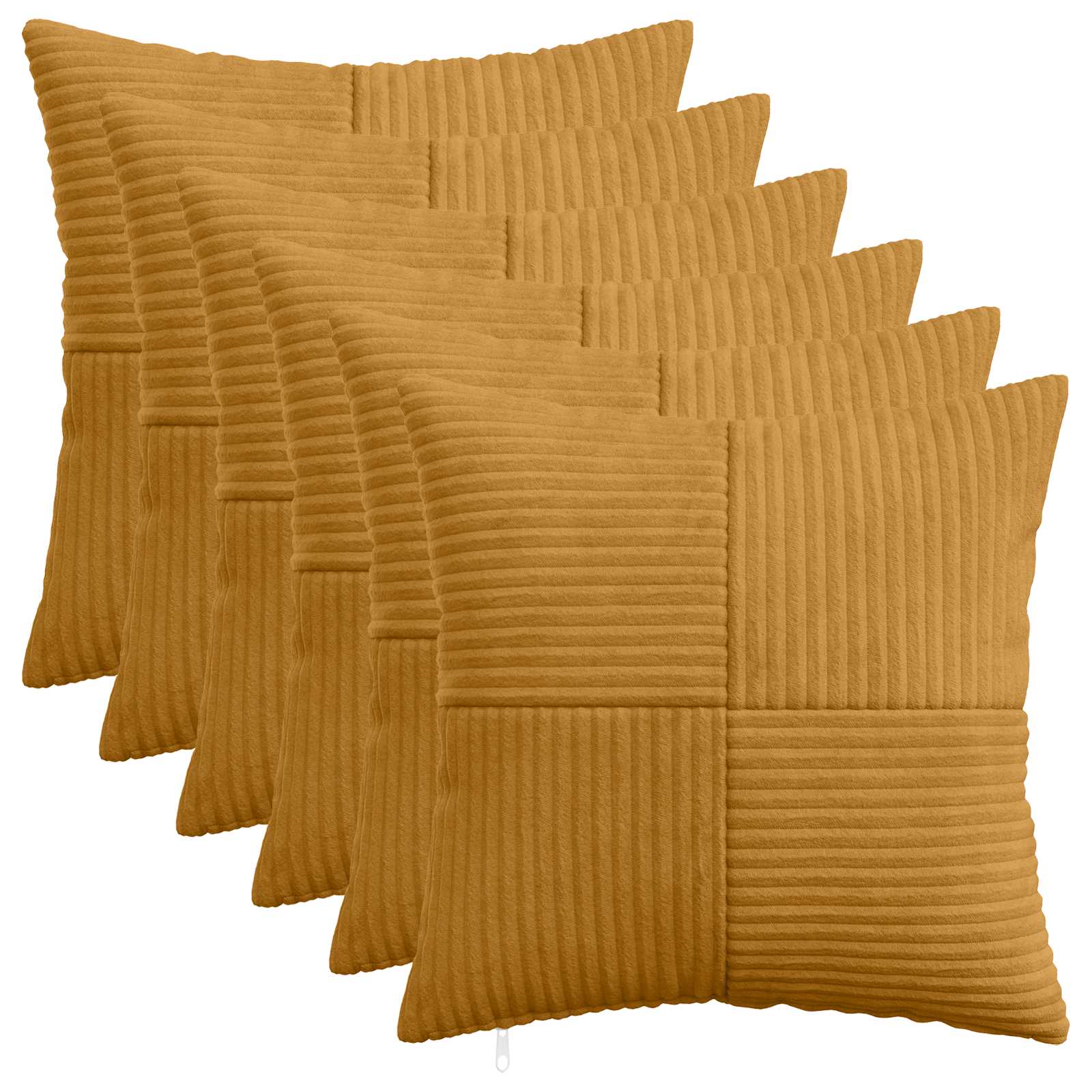 vidaXL Poszewka na poduszkę 6 pcs ALMELO żółty 50 x 50 cm sztruks