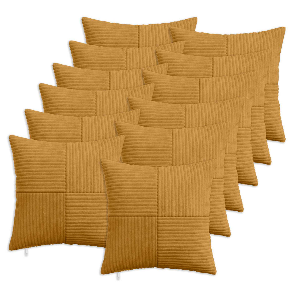 vidaXL Poszewka na poduszkę 12 pcs ALMELO żółty 50 x 50 cm sztruks