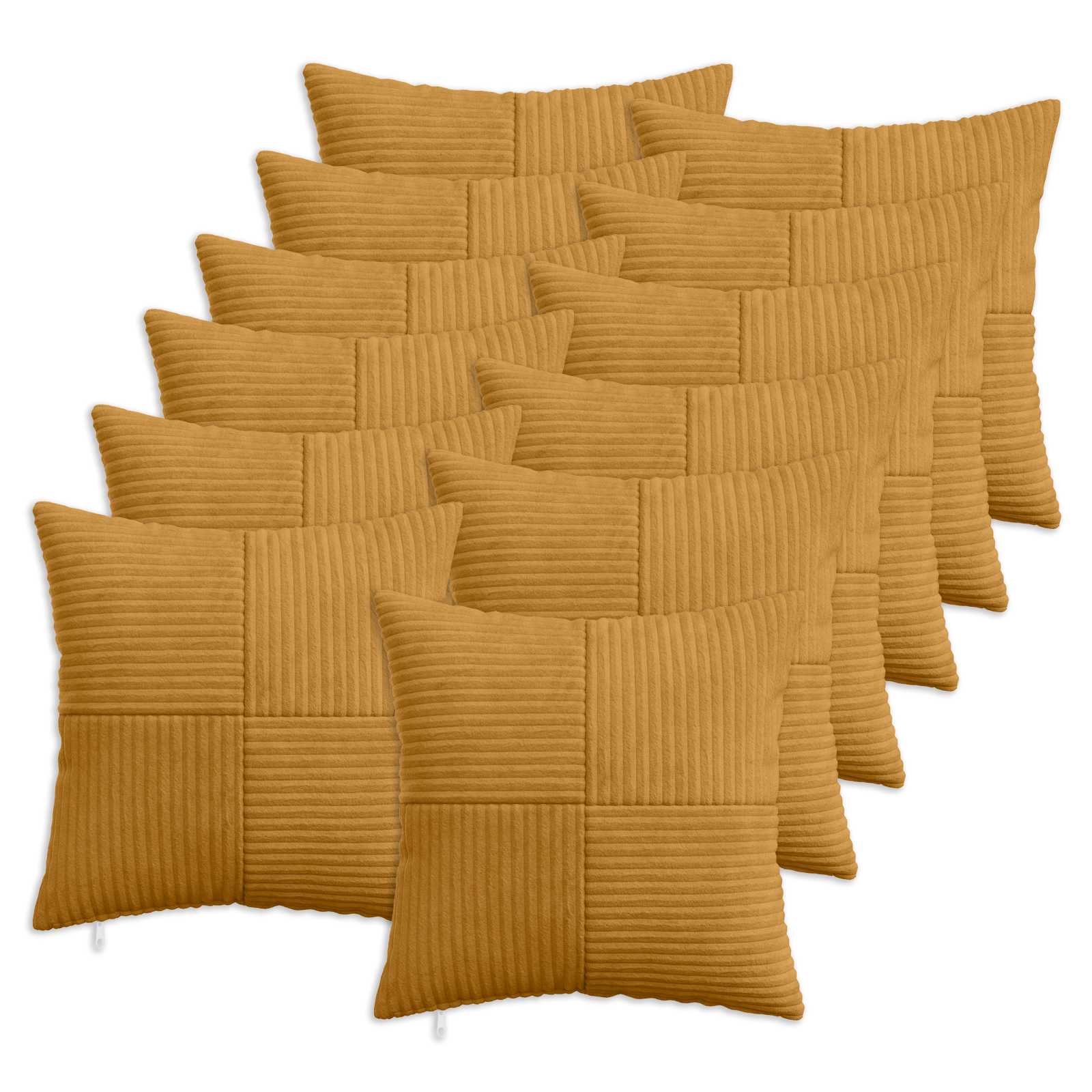 vidaXL Poszewka na poduszkę 12 pcs ALMELO żółty 50 x 50 cm sztruks