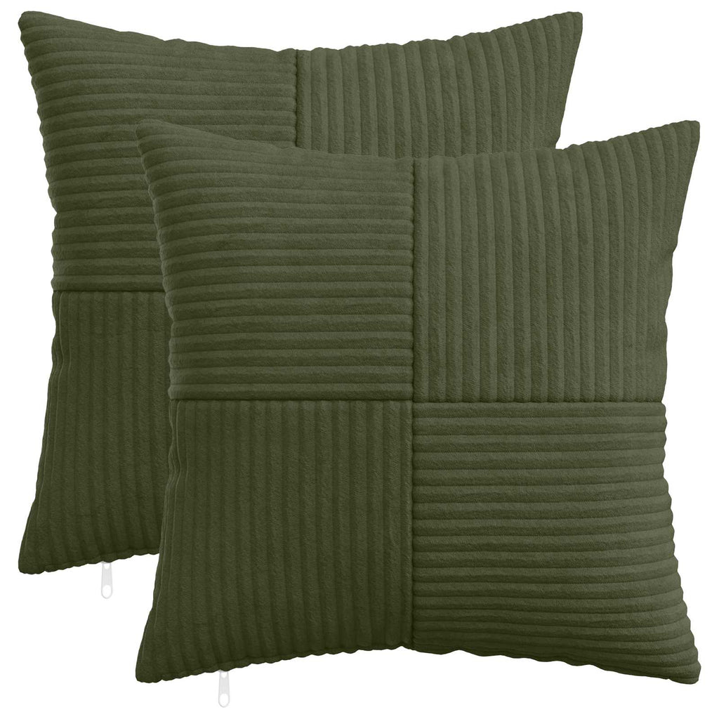 vidaXL Poszewka na poduszkę 2 pcs ALMELO zielony 50 x 50 cm sztruks