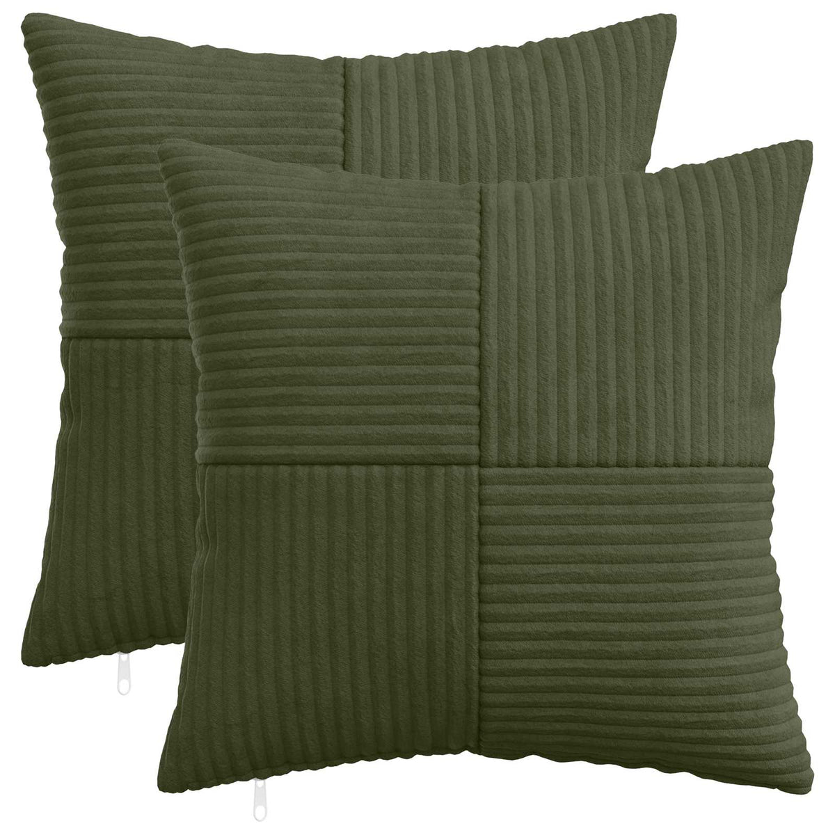 vidaXL Poszewka na poduszkę 2 pcs ALMELO zielony 50 x 50 cm sztruks