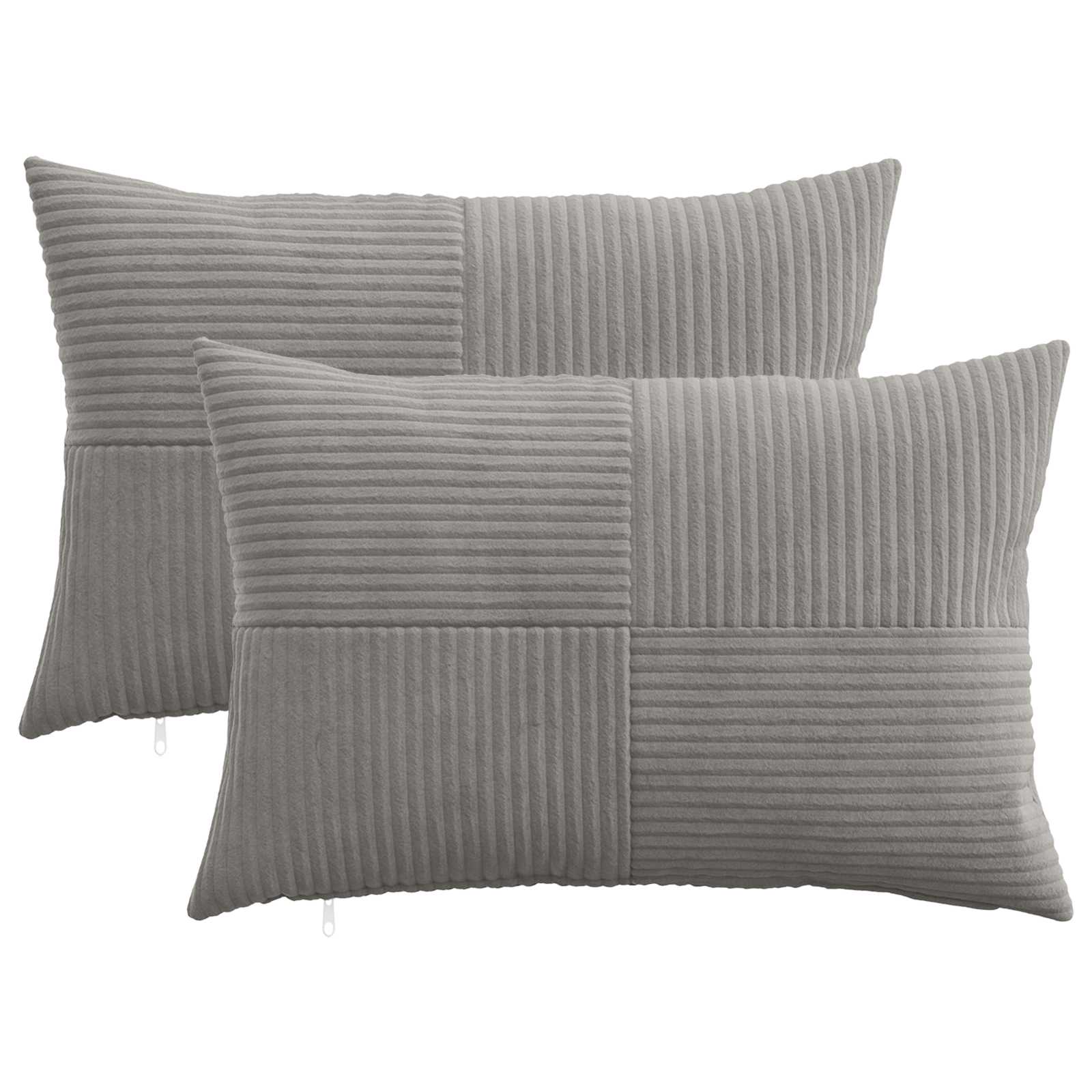 vidaXL Poszewka na poduszkę 2 pcs ALMELO jasnoszary 50 x 70 cm sztruks