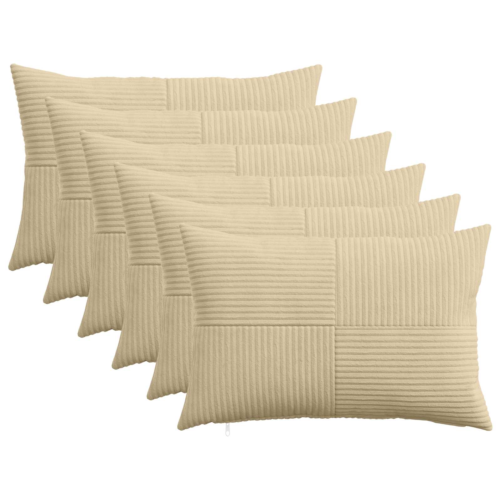 vidaXL Poszewka na poduszkę 6 pcs ALMELO Szary zielony 50 x 70 cm
